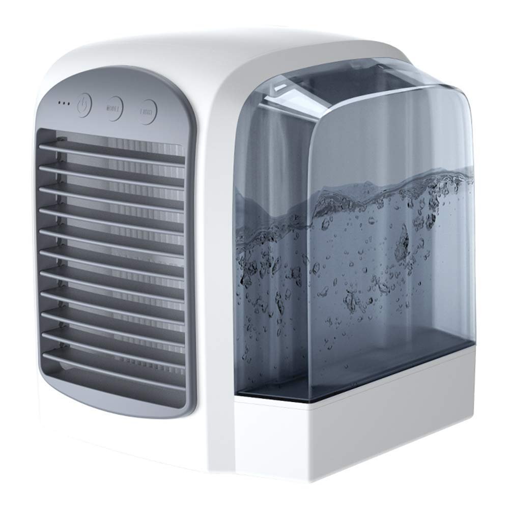Mini Personal Air Cooler, USB Compact Coolers, Portable Fan Cooler with water tank, for Home Office Bedroom Garden Outdoors, Eco Friendly (grey)