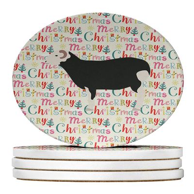 Herwick Sheep Christmas Large Sandstone Coasters Pack of 4