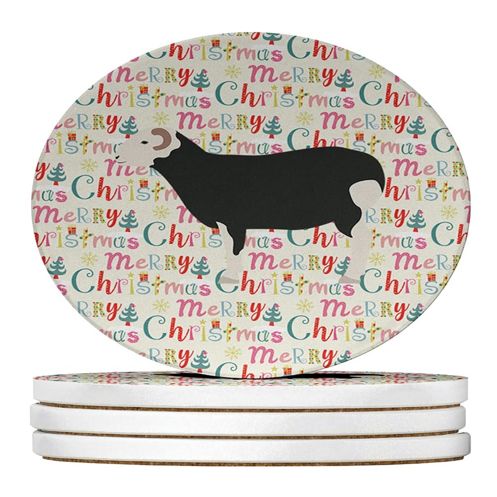 Herwick Sheep Christmas Large Sandstone Coasters Pack of 4