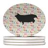 Herwick Sheep Christmas Large Sandstone Coasters Pack of 4 view 1