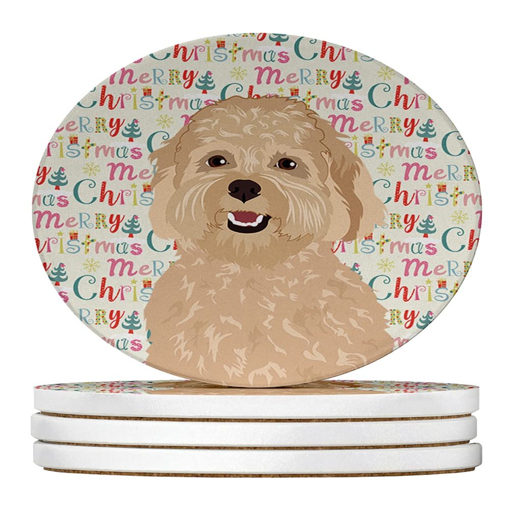 Doodle Fawn #1 Christmas Large Sandstone Coasters Pack of 4