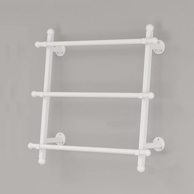 Multifunctional Display Rack, 3 Tier Wall Organizer with Removable Rungs/Bar, Home Store Heavy Duty Storage Organizer Holder Shelf for Scarf, Pants, Hijab (Color : White, Size : 60x80cm/23.6x31.5in