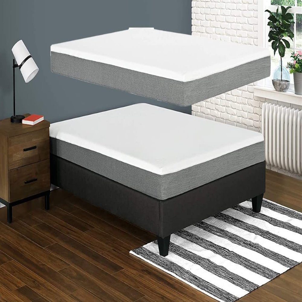 Mielmoon (2) Pack- 7" Gel Memory Foam Medium-Firm Twin Bed Mattress for Bunk Bed, Trundle Bed, Pressure Relief Mattress for Kids Adults CertiPUR-US Certified Mattress in a Box (Morning ll)