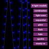 Gecheer LED Curtain Fairy Light, Blue Plastic 9.8x9.8ft with USB Connector, Waterproof Indoor Outdoor Lighting for Living Room Decor view 4