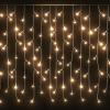 Gecheer Curtain Icicle Light, Warm White Plastic and Copper Finish, 32.8ft Long with 400 LEDs, USB Powered for Indoor and Outdoor Decor view 4