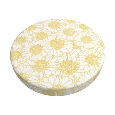 Sunflower Round Bar Stool Covers Elastic Stool Cushion Covers Velvet Stool Vintage Patten Chair Seat Covers Barstool Covers for Dining Room Living Room Bar Spring Summer14 Inch 