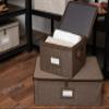Covermates Keepsakes - Zip-Top Storage Box - Heavy Duty Polyester- Reinforced Handles - Stackable Design - Indoor Storage, Brown Heather view 4