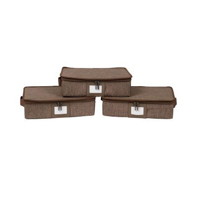 Covermates Keepsakes - Zip-Top Storage Box - Heavy Duty Polyester- Reinforced Handles - Stackable Design - Indoor Storage, Brown Heather