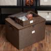 Covermates Keepsakes - Zip-Top Storage Box - Heavy Duty Polyester- Reinforced Handles - Stackable Design - Indoor Storage, Brown Heather view 4