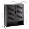 SMIBUY Bathroom Cabinet Wall Mounted, Bamboo Over-The-Toilet Storage Organizer, Space Saver Medicine Cabinet with 2 Door and Adjustable Shelves (Black) view 3