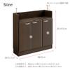 (Sekikagu) Noda Craft 380034 Counter, Brown, Width 35.0 inches (89 cm), Storage, Movable Shelf, Baseboard Protection, Home view 2