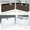 (Sekikagu) Noda Craft 380034 Counter, Brown, Width 35.0 inches (89 cm), Storage, Movable Shelf, Baseboard Protection, Home view 4