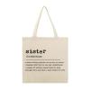 ENEDNATE Sister Definition Canvas Tote Bags Aesthetic Word Definition Meaning Reusable Shopping Bags Washable Birthday Holiday Gift for Women Girls 16x15 view 1