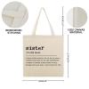ENEDNATE Sister Definition Canvas Tote Bags Aesthetic Word Definition Meaning Reusable Shopping Bags Washable Birthday Holiday Gift for Women Girls 16x15 view 2