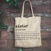 ENEDNATE Sister Definition Canvas Tote Bags Aesthetic Word Definition Meaning Reusable Shopping Bags Washable Birthday Holiday Gift for Women Girls 16x15 view 4