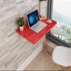 FERFXN Folding Wall-Mounted Drop-Leaf Table Wall Mounted Table Wall Mounted Desk Wall Mounted Folding Table Wall Mounted Table for Study/Bedroom Small Space 100x50cm/39x20in red view 1