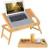 Bed Tray Breakfast Food Tray with Folding Legs Kitchen Serving Tray for Lap Desks Notebook Computer Sofa Platters TV Snack Tray(Beige, Large) view 1