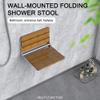ELQ Folding Shower Seat Bench, Wall Mounted Wood Bathroom Bath Safety Stool Chair Load of 400 lbs for Seniors, Disableds, Pregnants/Red view 2