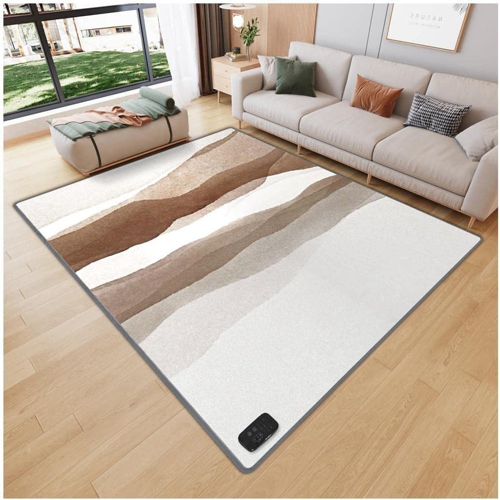 OLOTU Carbon Crystal Heated Area Rug Modern Heated Carpet Rectangular Heater Electric Mats with Timer Heated Floor Mats