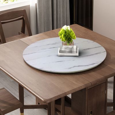 60/70/80cm Rotating Serving Tray For Dining Table, Home Dining Turntable, Wooden Swivel Serving Display, 360 Rotating Board, Hotel Tabletop Service Plate, Turntable Only (Color : B, Size : 70cm-28i
