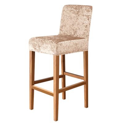 Bar Stool Chair Cover, Soft Velvet Stretch Counter Stool Covers Stool Slipcover Removable Chair Cover for Dining Room Kitchen Short Swivel Chair Back, 4Pcs,Champagne