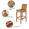 Bar Stool Chair Cover, Soft Velvet Stretch Counter Stool Covers Stool Slipcover Removable Chair Cover for Dining Room Kitchen Short Swivel Chair Back, 4Pcs,Champagne view 2
