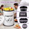 AOSION Countertop Compost Bin Kitchen,Odorless Indoor Compost Bin with Lid and Compost Bags,Compost Bucket Composter Container for Food Waste,White view 4