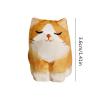 LAFANDE Orange Cat Wood Figurine - Wooden Cat Figure, Carved Wooden Small Animal Wooden Kit Static Doll Ornament Sculpture Garden Car Home Room Decor view 4