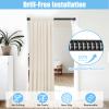 2PCS Black Tension Rods for Windows 28 to 48 Inch Adjustable Curtain Rod 7/8" Diameter Rust-Free Spring Tension Curtain Rod No Drilling Small Shower Rods for Bathroom Doorway Kitchen Closet view 4