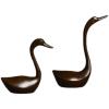 2Pcs Brass Cygnets Miniature Figurines,Bronze Animal Swan Statue Pocket Sculpture Crafts Collection Desktop Ornament Home Sand Table Decor Accessories Study Paperweight view 1