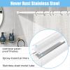 2Pcs Tension Curtain Rods for Windows 28 to 48 Inch, 7/8 Diameter Spring Loaded Curtain Rod Adjustable Small Curtain Rods No Drilling Tension Rod for Door, Bathroom, Kitchen, White view 4