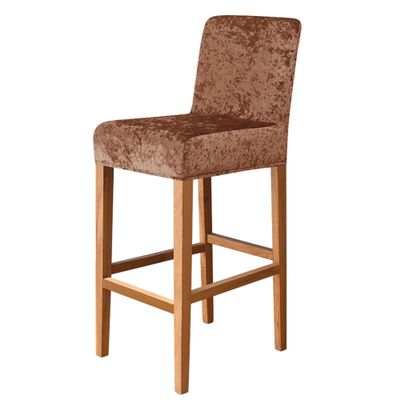 Bar Stool Chair Cover, Soft Velvet Stretch Counter Stool Covers Stool Slipcover Removable Chair Cover for Dining Room Kitchen Short Swivel Chair Back, 4Pcs,Dark Coffee