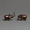 2Pcs Brass Elephant Miniature Figurines,Bronze Animal Elephant Statue Pocket Sculpture Crafts Collection Desktop Ornament Home Sand Table Decor Accessories Study Paperweight view 1