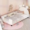 Anwick Twin Size Upholstered Daybed with Carton Ears Shaped Headboard, Twin Bed Upholstered Wood Daybed for Girls, Cute Day Bed for Kids/Teens, No Box Spring Needed (White) view 1