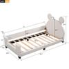 Anwick Twin Size Upholstered Daybed with Carton Ears Shaped Headboard, Twin Bed Upholstered Wood Daybed for Girls, Cute Day Bed for Kids/Teens, No Box Spring Needed (White) view 2
