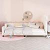 Anwick Twin Size Upholstered Daybed with Carton Ears Shaped Headboard, Twin Bed Upholstered Wood Daybed for Girls, Cute Day Bed for Kids/Teens, No Box Spring Needed (White) view 4