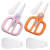 Artenny Ceramic Baby Food Scissors Kids with Travel Case, Toddler Scissors with Safety Lock, Ideal for Pizza, Meats, Noodles, Vegetables, and Fruits (A/B) view 1