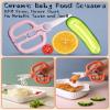 Artenny Ceramic Baby Food Scissors Kids with Travel Case, Toddler Scissors with Safety Lock, Ideal for Pizza, Meats, Noodles, Vegetables, and Fruits (A/B) view 2