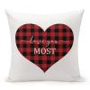 TiuKiu Love You Most Throw Pillow Cases Buffalo Plaid Quote Pillow Cover Case 22"x22" Linen Cushion Covers Decorative Pillowcase Anniversary Wedding Home Decor for Couch Sofa Bedroom Car view 1