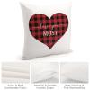 TiuKiu Love You Most Throw Pillow Cases Buffalo Plaid Quote Pillow Cover Case 22"x22" Linen Cushion Covers Decorative Pillowcase Anniversary Wedding Home Decor for Couch Sofa Bedroom Car view 4