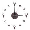 Frameless Non-Ticking Acrylic Wall Clock Deer Head 3D Effect Self Adhesive DIY Clock with Silent Movement for Living Room Meeting Room Decorations,DIY Wall Clock for Living Room Decor, Frameless view 1