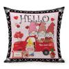 Decorative Throw Pillow Cover Hello Love Heart Truck Gnome ValentineValentine's Day Pink Cushion Pillowcase 16"x16" Square Pillow Case Anniversary Wedding Decoration for Couch Sofa Office Car Decor view 1