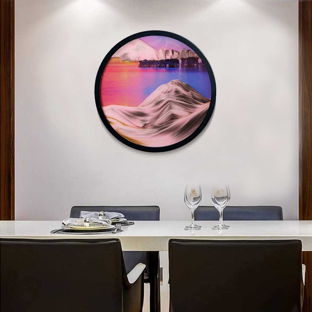 KridDr 3D Dynamic Sand Art Deep Sea Relaxing Sandscape Art 360 Rotation Hourglass Moving Sand Artfor Any Home, Office, Any Setting