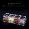 Clear Seasoning Rack Spice Pots, Clear Seasoning Storage Box Container Condiment Jars, Spice Containers with Spoon, Acrylic Seasoning Box with Cover(#1) view 4