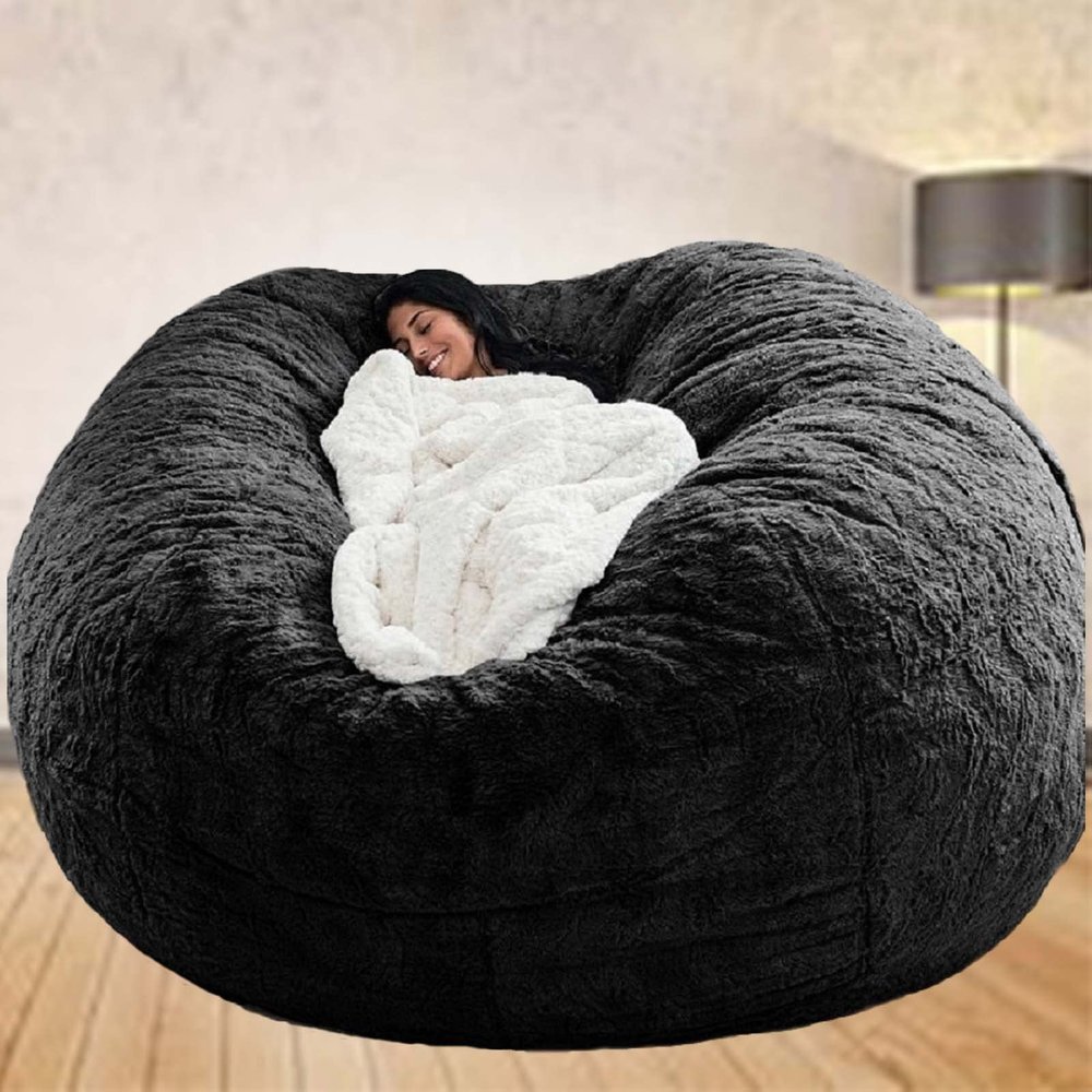 AAXYZX Bean Bag Chair Cover, Oversized Bean Bag Cover,Without Filling, Washable Zipped Lazy Sofa Chair Cover, Living Room Furniture Soft Adult Beanbag Chair Outside Cover