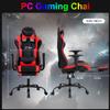 Gaming Chair Computer Chair Ergonomic Gaming Chair with Footrest Reclining High Back Video Game Chair with Lumbar Support Headrest Armrest Swivel Seat for Women, Men (Red) view 2