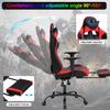 Gaming Chair Computer Chair Ergonomic Gaming Chair with Footrest Reclining High Back Video Game Chair with Lumbar Support Headrest Armrest Swivel Seat for Women, Men (Red) view 3