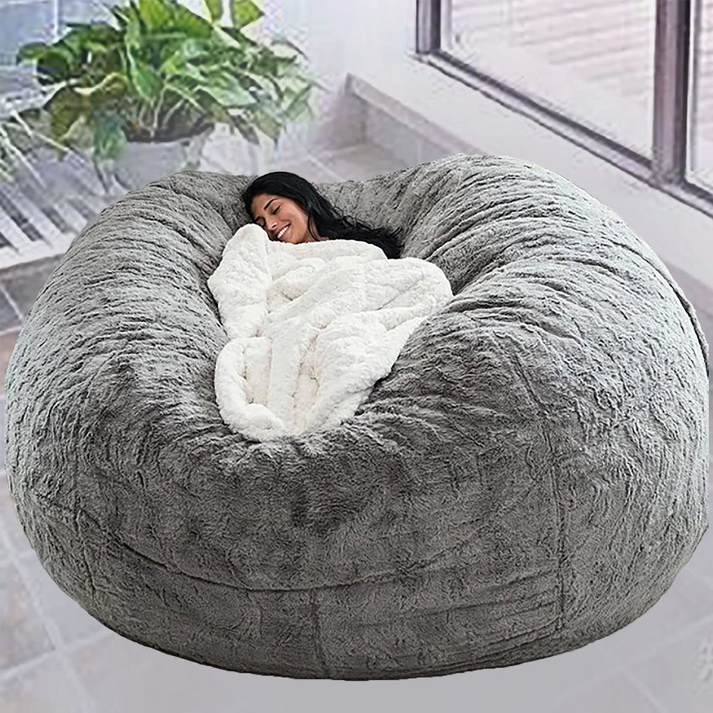 AAXYZX Bean Bag Chair Cover, Without Filling Living Room Furniture Soft Washable Durable Comfortable Oversized Beanbag Floor Chair Washable Zipped Lazy Sofa Cover(5ft: 13565 cm/ 5426)