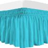 Lotus Bedding Bed Skirt Full 36-Inches Split Corners Wrap Around Dorm Room Bed Skirt with Three Side Coverage Turquoise 1 Pc Dust Ruffle Bed Skirt 800 TC, 100% Egyptian Cotton view 1