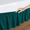 Lotus Bedding Bed Skirt Twin XL 42-Inches Split Corners Wrap Around Dorm Room Bed Skirt with Three Side Coverage Teal 1 Pc Dust Ruffle Bed Skirt 800 TC, 100% Egyptian Cotton view 2